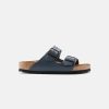 Women Birkenstock Slides | Birkenstock Arizona Leather Sandals Blue