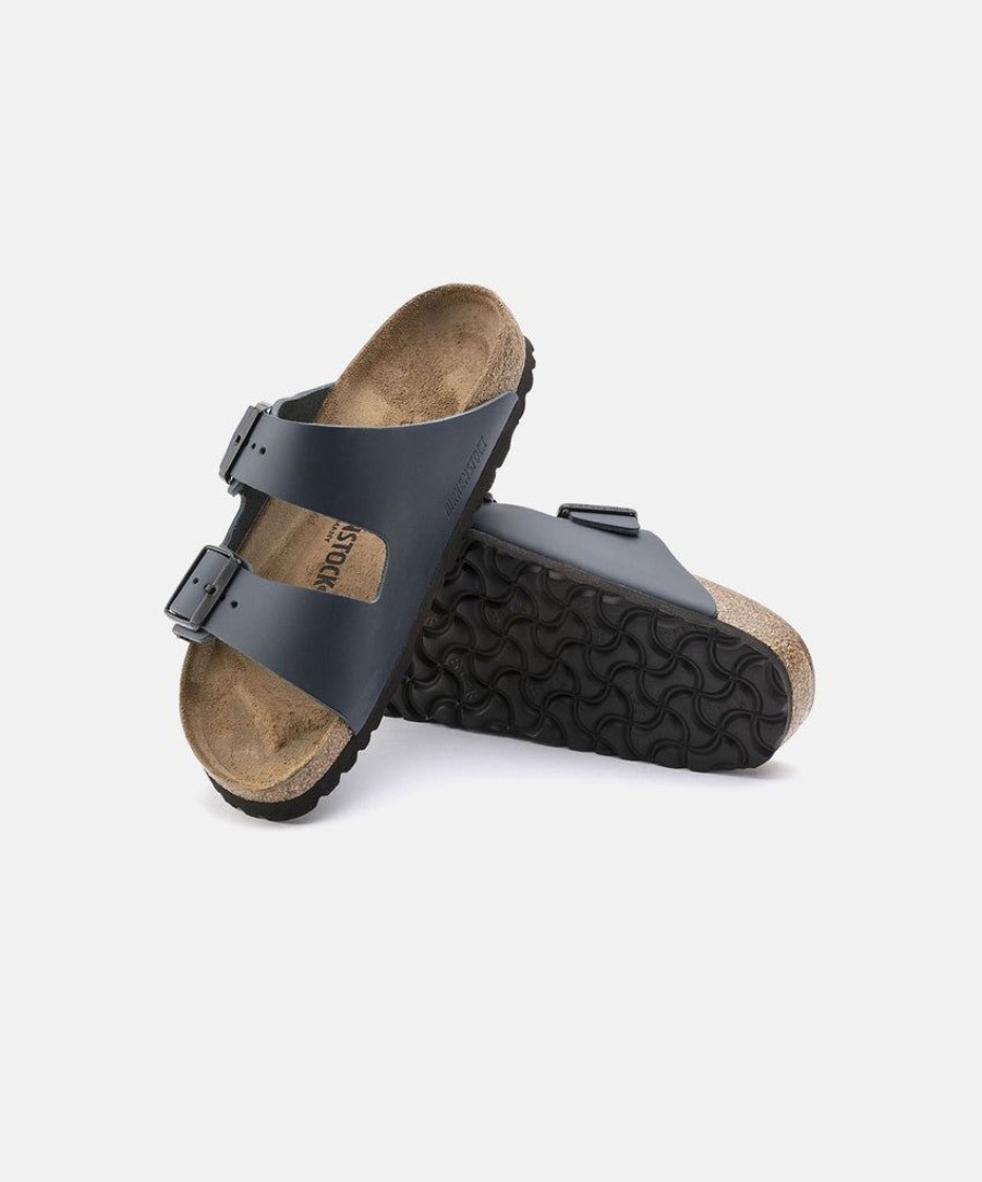 Women Birkenstock Slides | Birkenstock Arizona Leather Sandals Blue