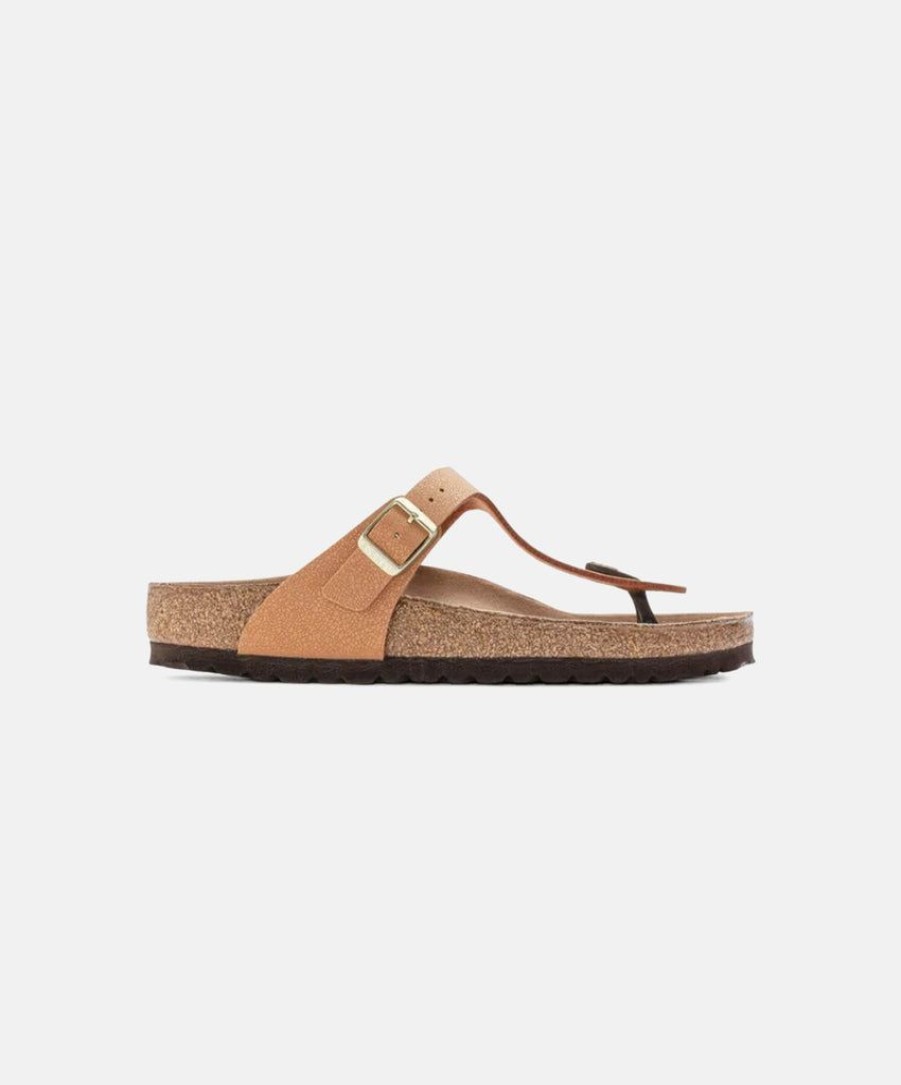 Women Birkenstock Vegan Sandals | Birkenstock Gizeh Birkibuc Earthy Pecan Vegan Sandals