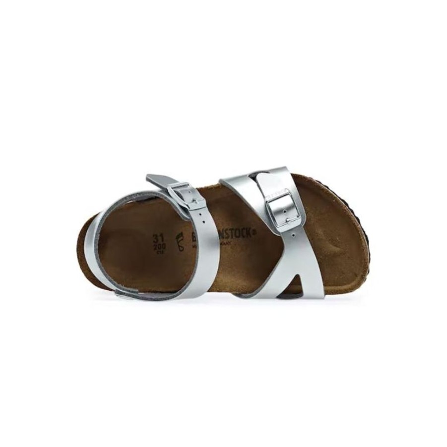 Kids Birkenstock | Birkenstock Kids Rio Birko-Flor Electric Metallic Silver Sandals