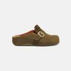 Women FitFlop Clogs | Fitflop Shuv Buckle-Strap Mossy Nubuck Clogs