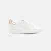 Women Frankie4 Lace Up Sneakers | Frankie4 Jackie Iii White/Rose Gold Lizard Sneakers