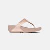 Women FitFlop Toe Post Sandals | Fitflop Lulu Leather Rose Gold Toe-Post Sandals