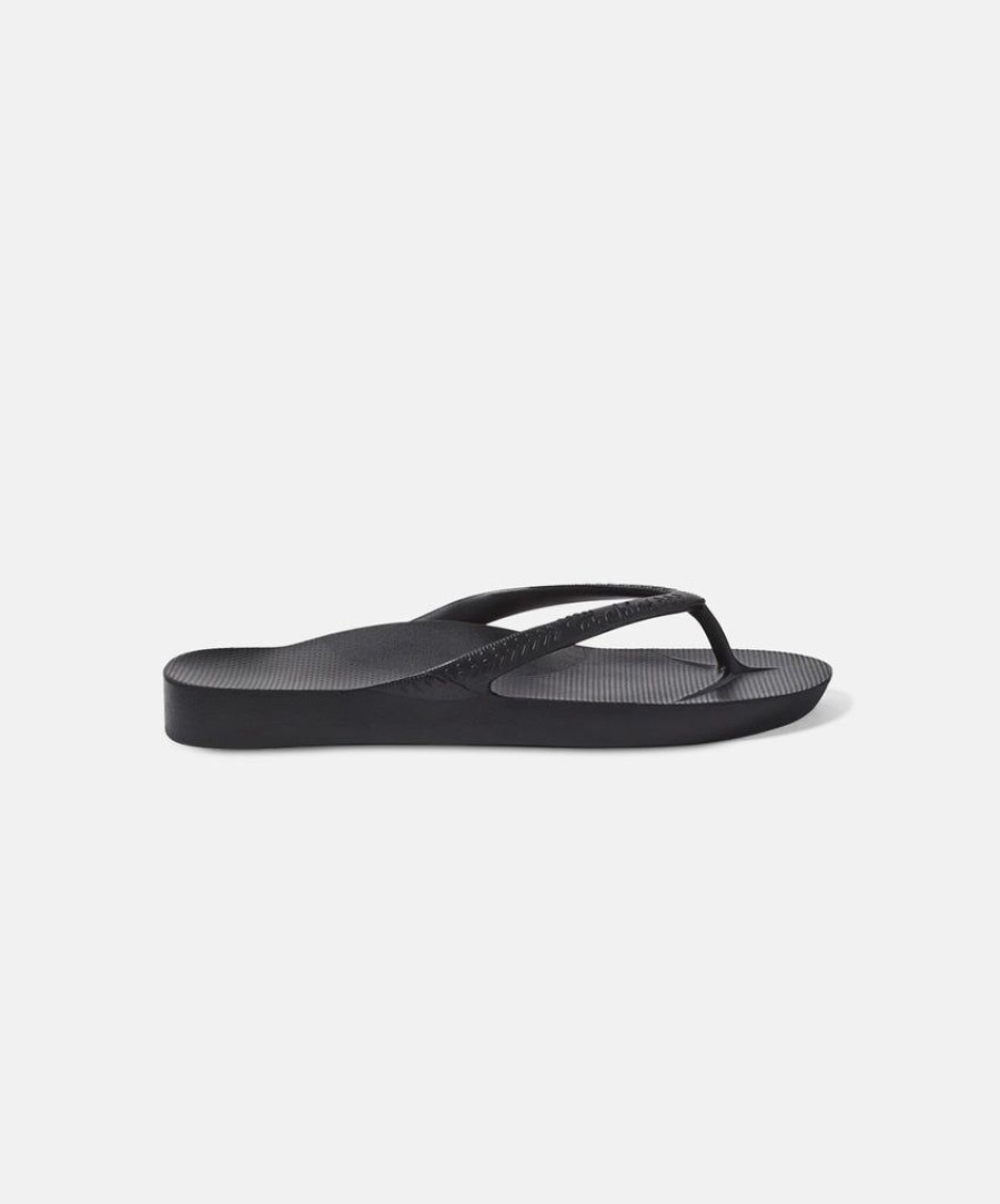 Women Archies Thongs | Archies Arch Support Black Thongs