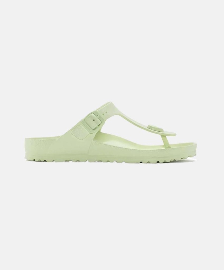 Men Birkenstock Toe Post Sandals | Birkenstock Gizeh Eva Faded Lime Sandals