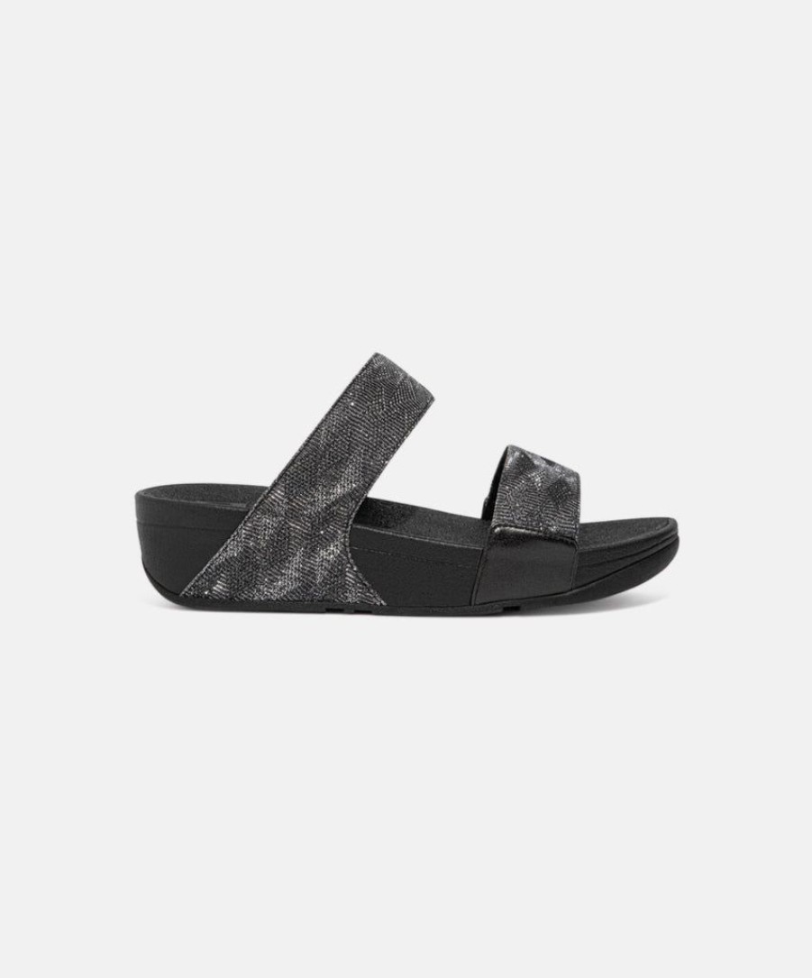 Women FitFlop Slides | Fitflop Lulu Glitz Slides Black