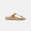 Women Birkenstock Toe Post Sandals | Birkenstock Gizeh Eva Glamour Gold Sandals