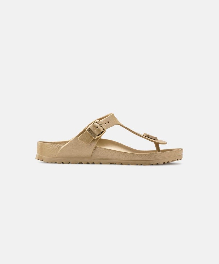 Women Birkenstock Toe Post Sandals | Birkenstock Gizeh Eva Glamour Gold Sandals