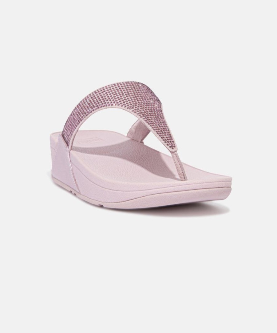 Women FitFlop Toe Post Sandals | Fitflop Lulu Crystal Embellished Toe Post Sandals Purple