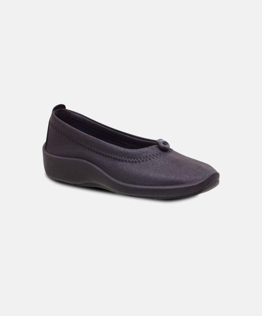 Women Arcopedico Slip On Flats | Arcopedico L1 Black Slip On Shoes