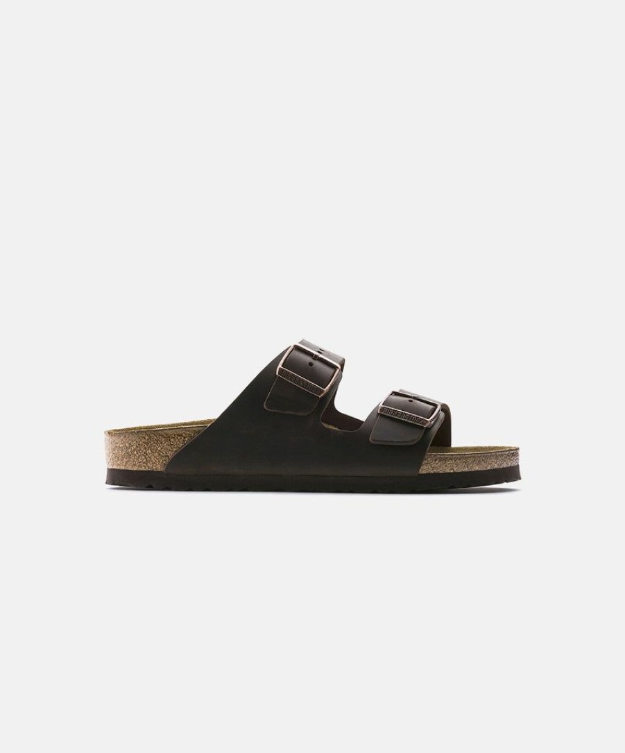 Men Birkenstock Slides | Birkenstock Arizona Oiled Leather Sandals Brown