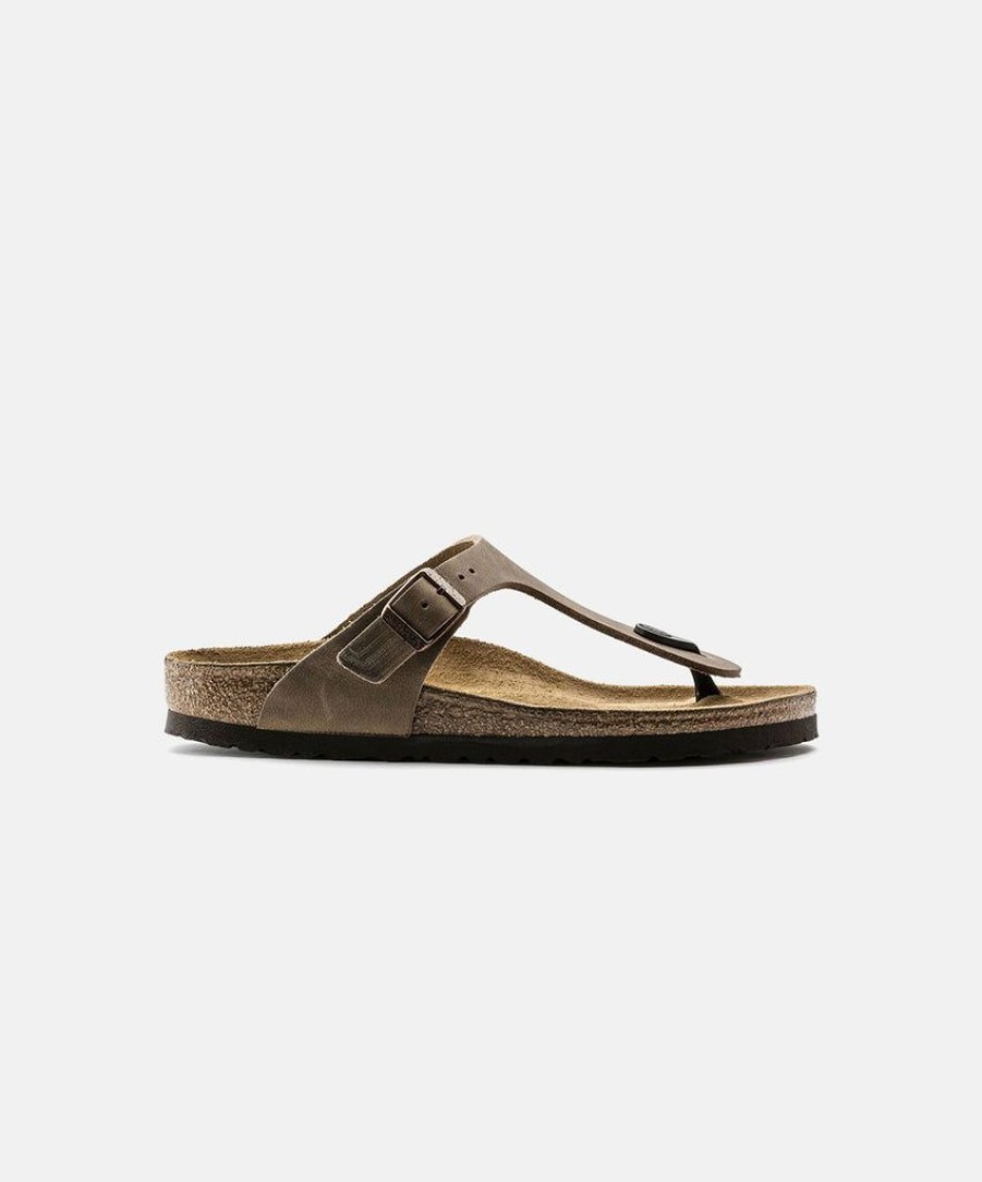 Women Birkenstock Leather Sandals | Birkenstock Gizeh Oiled L Taupe