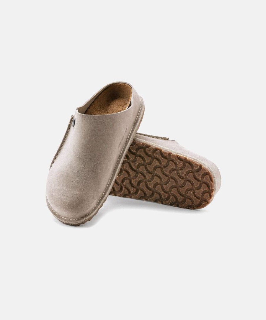 Women Birkenstock Clogs | Birkenstock Zermatt Premium Suede Leather Stone Coin Clogs