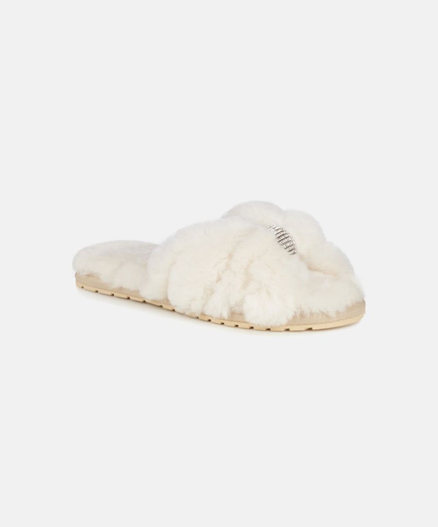 Women EMU Australia Slippers | Emu Corella Crystal Natural Sheepskin Slippers