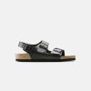 Men Birkenstock Leather Sandals | Birkenstock Milano Leather Black