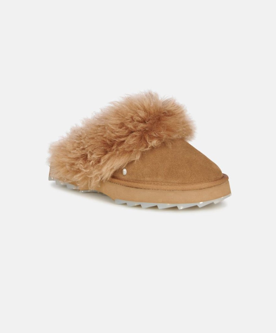 Women EMU Australia Slippers | Emu Jolie Sharky Curly Chestnut Sheepskin Slippers