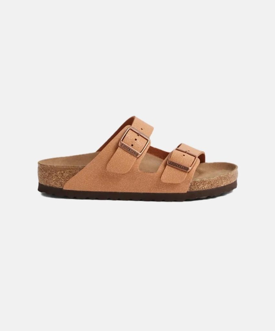 Men Birkenstock Two Strap Sandals | Birkenstock Arizona Birkibuc Earthy Pecan Vegan Sandals