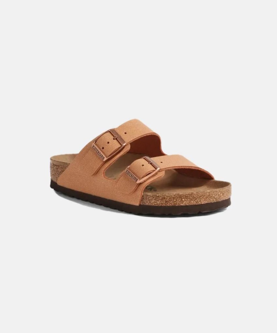 Men Birkenstock Two Strap Sandals | Birkenstock Arizona Birkibuc Earthy Pecan Vegan Sandals