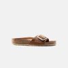 Women Birkenstock Leather Sandals | Birkenstock Madrid Big Buckle Oiled L Cognac