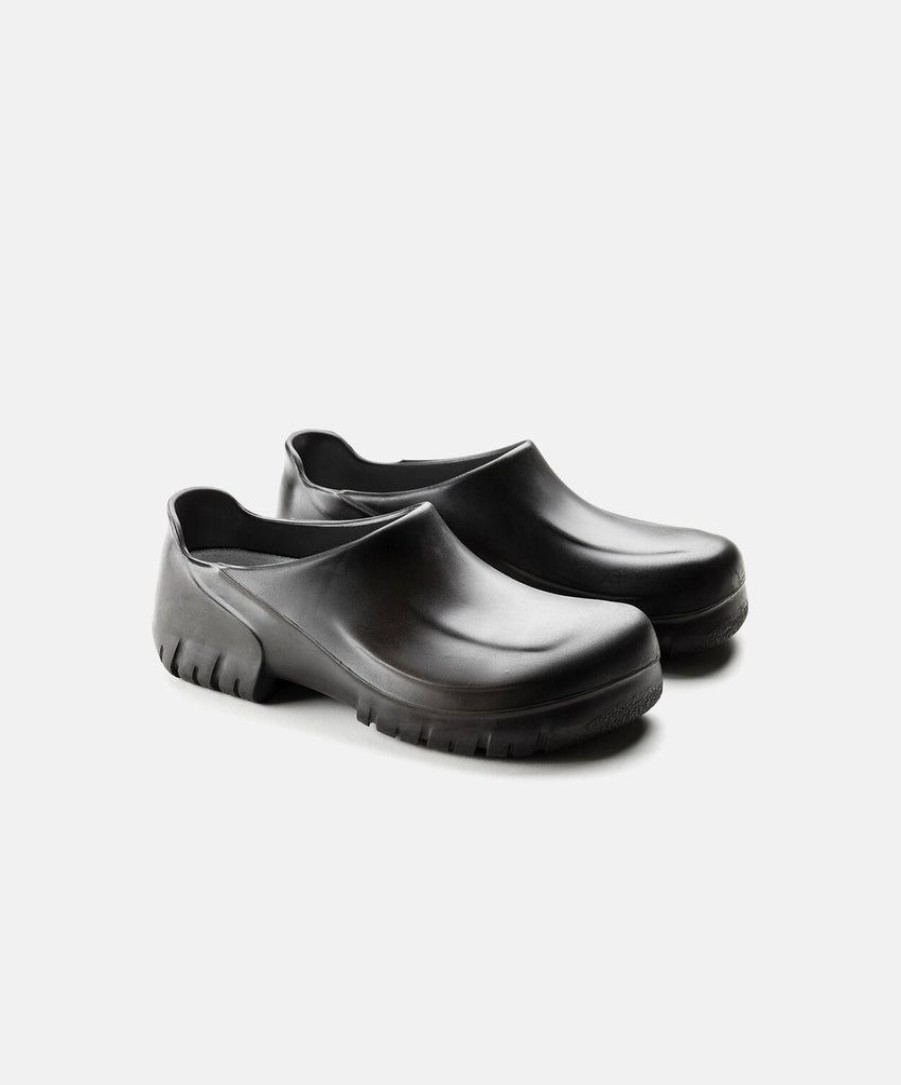 Women Birkenstock Clogs | Birkenstock A640 Black Clogs With Steelcap Toe