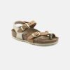 Kids Birkenstock | Birkenstock Kids Taormina Birko-Flor Soft Metallics Gold Brown Sandals