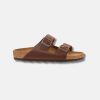 Women Bstore Two Strap Sandals | Birkenstock Arizona Leather Vintage Wood Roast Sandals