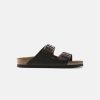 Men Birkenstock Leather Sandals | Birkenstock Arizona Oiled Leather Sandals Brown