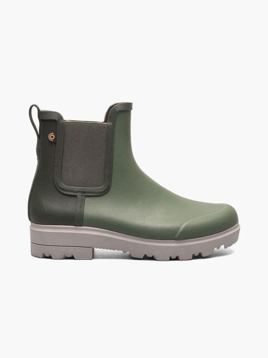 Women BOGS Slip On Boots | Bogs Holly Chelsea Green Ash Womens Boots