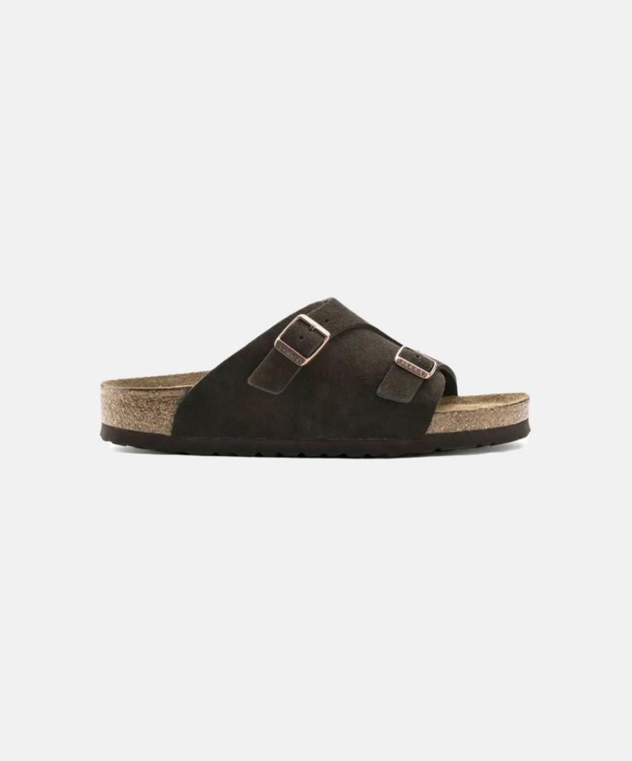 Women Birkenstock Suede Sandals | Birkenstock Zurich Leather Sfb Sandals Mocca