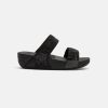 Women FitFlop Slides | Fitflop Lulu Glitter Slides Black