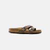 Women Birkenstock Slides | Birkenstock Yao Birkibuc Mocca Sandals