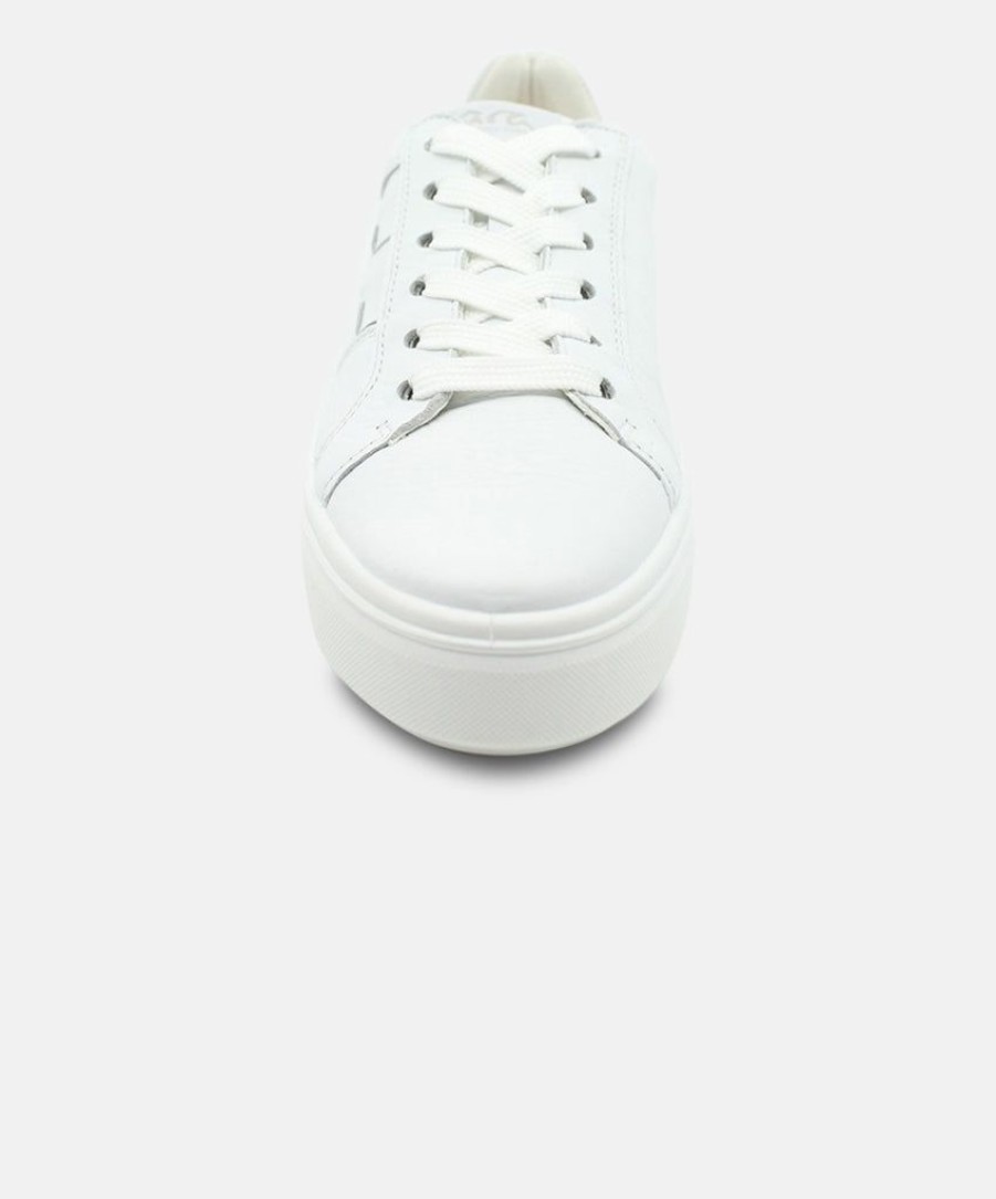 Women Ara Leather Sneakers | Ara Courtyard 2.0 White Weave Sneakers