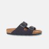 Women Bstore Two Strap Sandals | Birkenstock Arizona Birkibuc Desert Dust Indigo Blue Vegan Sandals