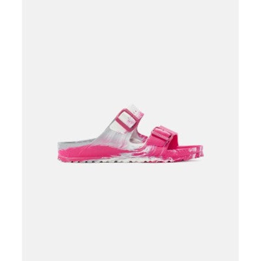 Men Birkenstock Two Strap Sandals | Birkenstock Arizona Eva Multi Beetroot Purple/Silver/White Sandals