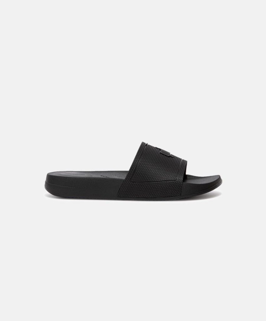 Men FitFlop Slides | Fitflop Iqushion All Black Mens Slides