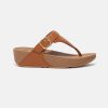 Women FitFlop Toe Post Sandals | Fitflop Lulu Adjustable Leather Toe Post Sandals Tan