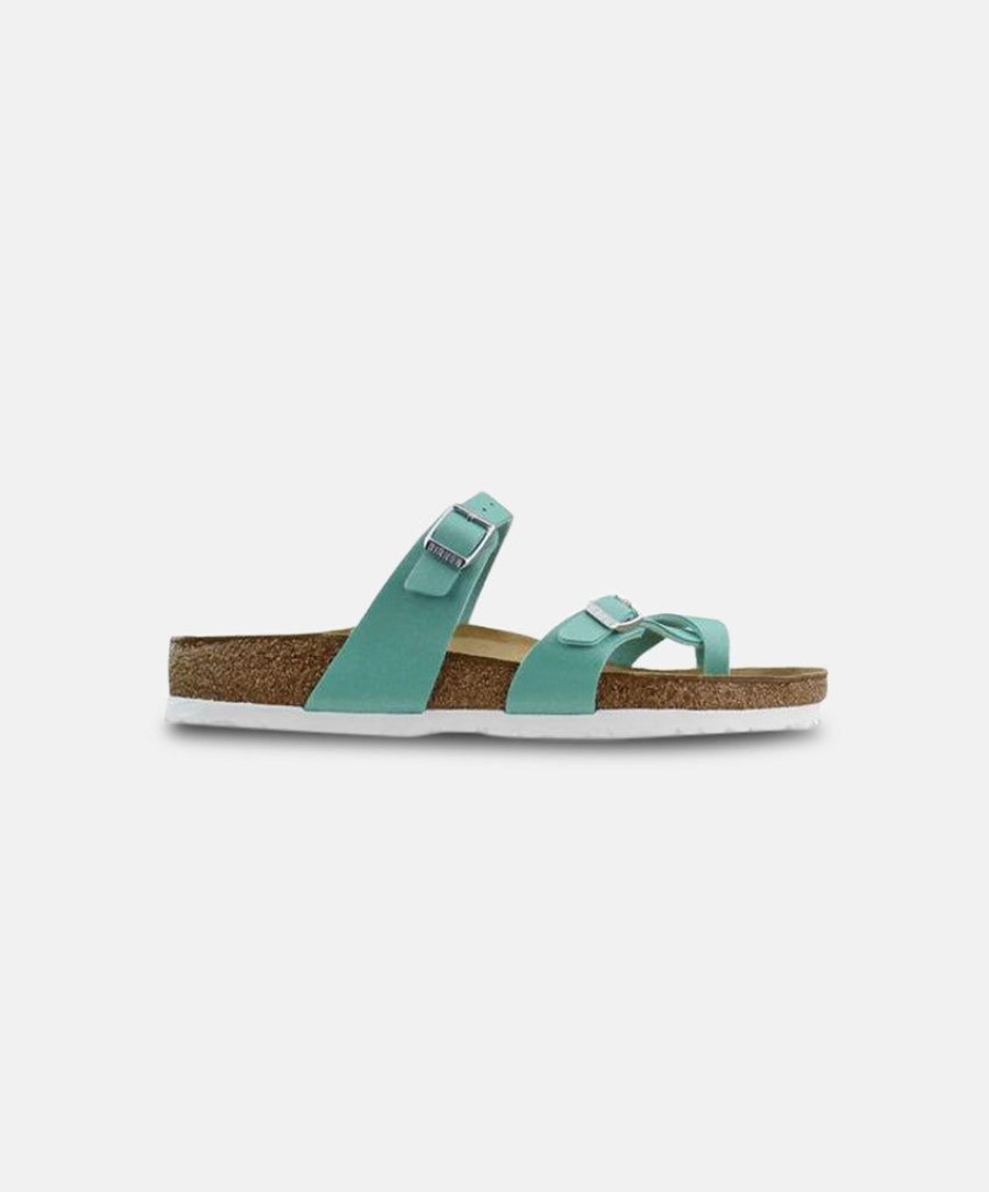 Women Birkenstock Two Strap Sandals | Birkenstock Mayari Birko-Flor Icy Metallic Emerald Sandals