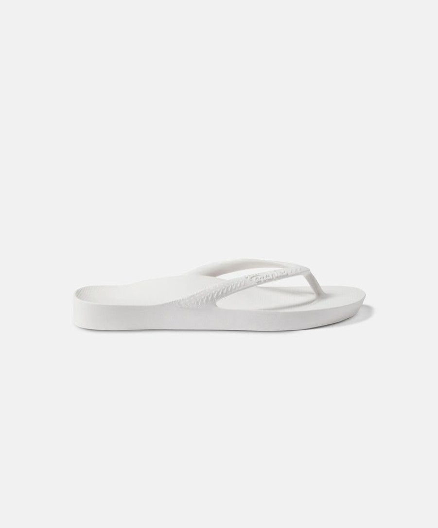 Women Archies Toe Post Sandals | Archies Arch Support White Thongs