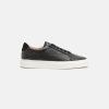 Women Bstore Leather Sneakers | Frankie4 Mim Iv Black Tumbled Sneakers