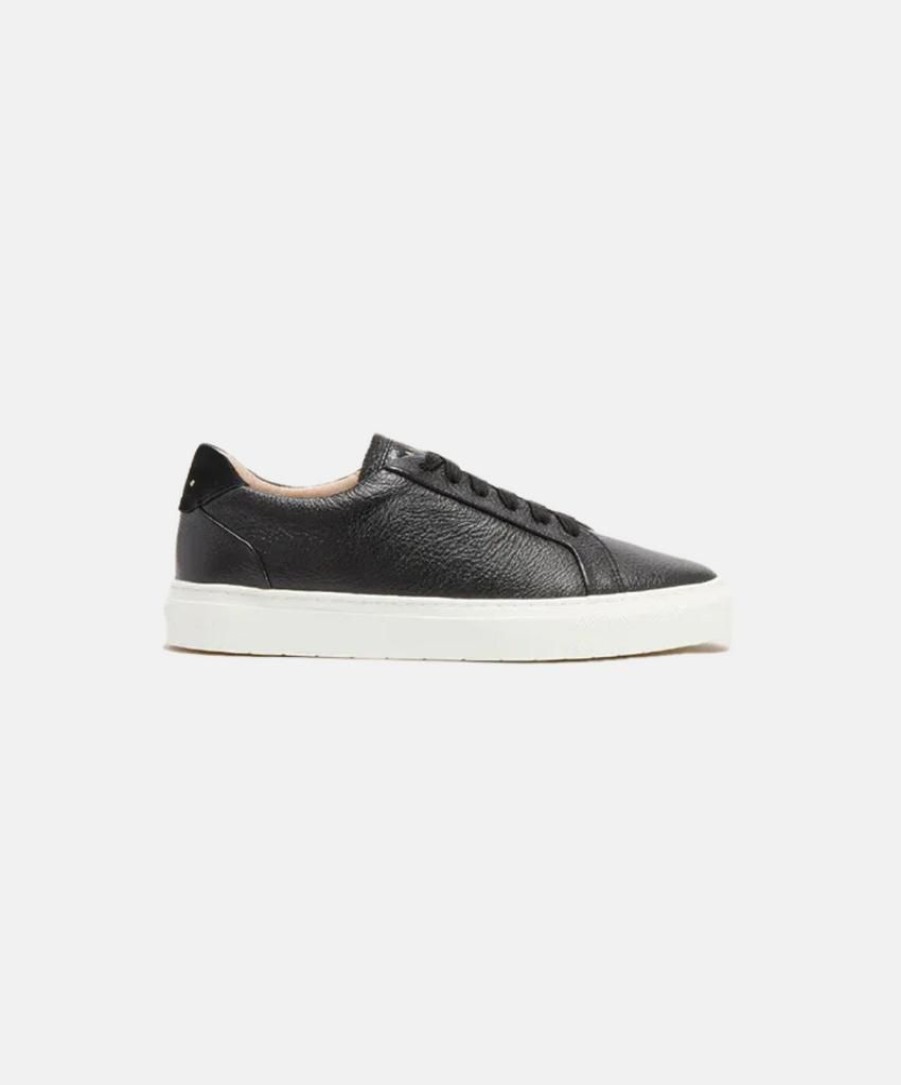 Women Bstore Leather Sneakers | Frankie4 Mim Iv Black Tumbled Sneakers