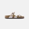 Women Birkenstock Slides | Birkenstock Mayari Birko-Flor Graceful Pearl White Sandals