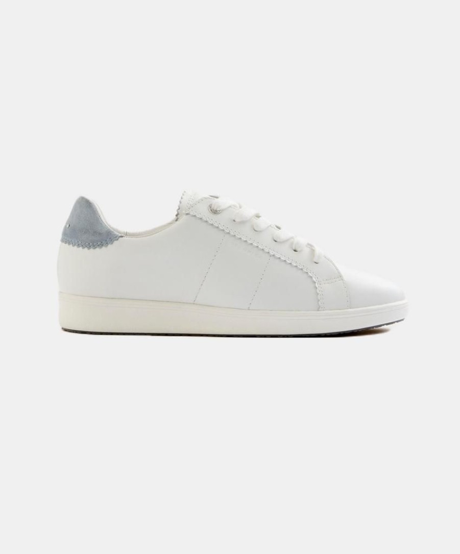 Women Frankie4 Leather Sneakers | Frankie4 Jackie Iv White/Blue Sneakers