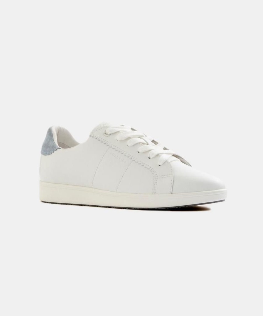 Women Frankie4 Leather Sneakers | Frankie4 Jackie Iv White/Blue Sneakers