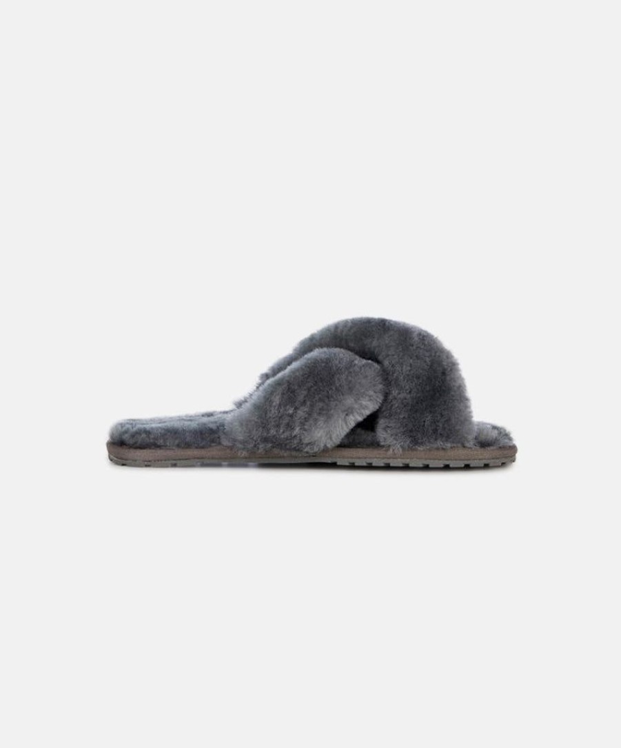 Women EMU Australia Slippers | Emu Mayberry Charcoal Sheepskin Slippers