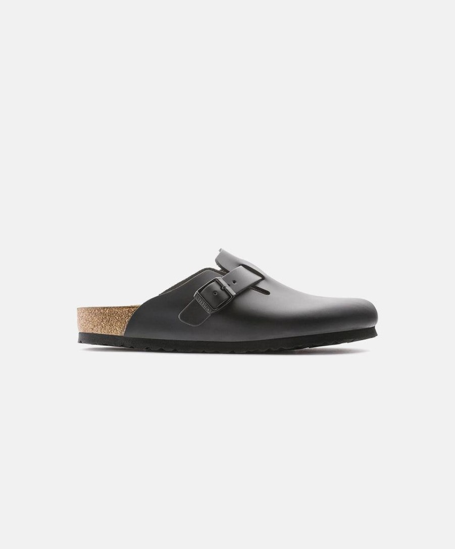 Women Birkenstock Slides | Birkenstock Boston Leather Clogs Black