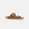 Women Birkenstock Two Strap Sandals | Birkenstock Arizona Big Buckle Oil Leather Sandals Brown