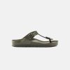 Women Birkenstock Slides | Birkenstock Gizeh Eva Khaki Khaki Buckle Sandals