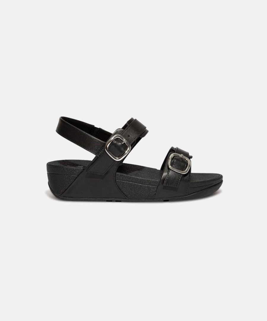 Women FitFlop Two Strap Sandals | Fitflop Lulu Adjustable Leather Back-Strap Sandals Black