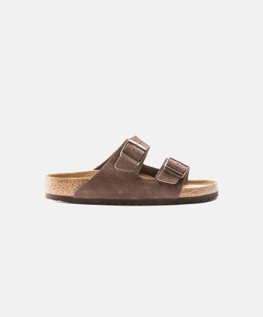 Men Birkenstock Two Strap Sandals | Birkenstock Arizona Nubuck Leather Desert Buck Roast Sandals