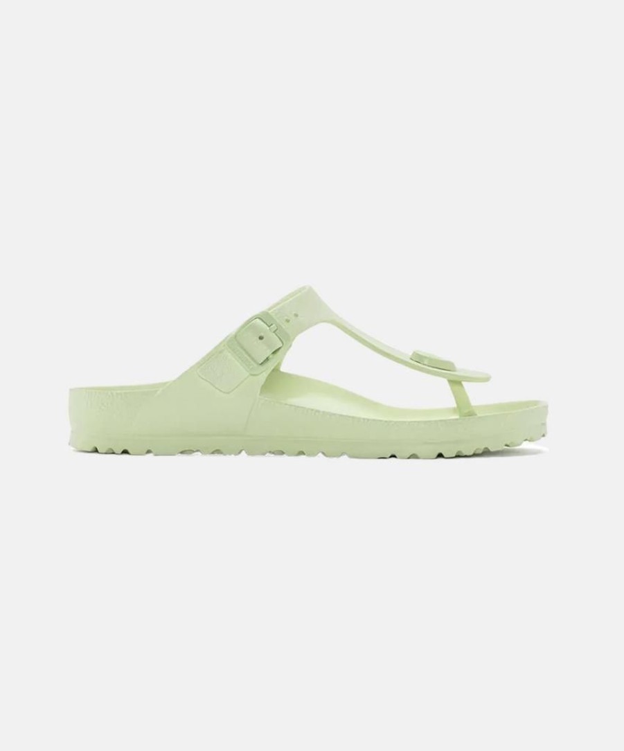 Women Birkenstock Toe Post Sandals | Birkenstock Gizeh Eva Faded Lime Sandals